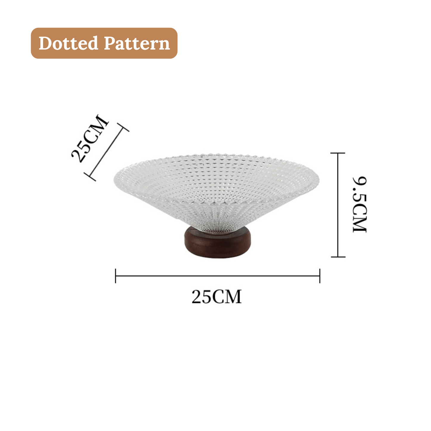 Elegant Large Crystal Glass Bowl for Snacks and Fruit Display (25cm)