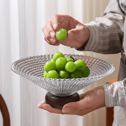 Elegant Large Crystal Glass Bowl for Snacks and Fruit Display (25cm)