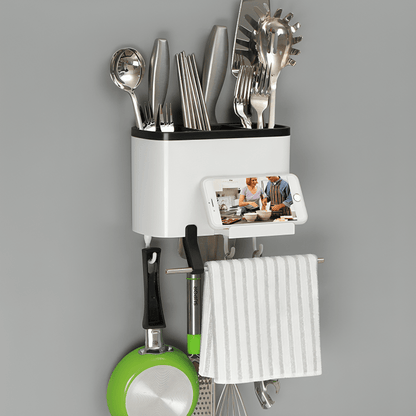 Multi-Purpose Space-Saver Utensil Storage Rack