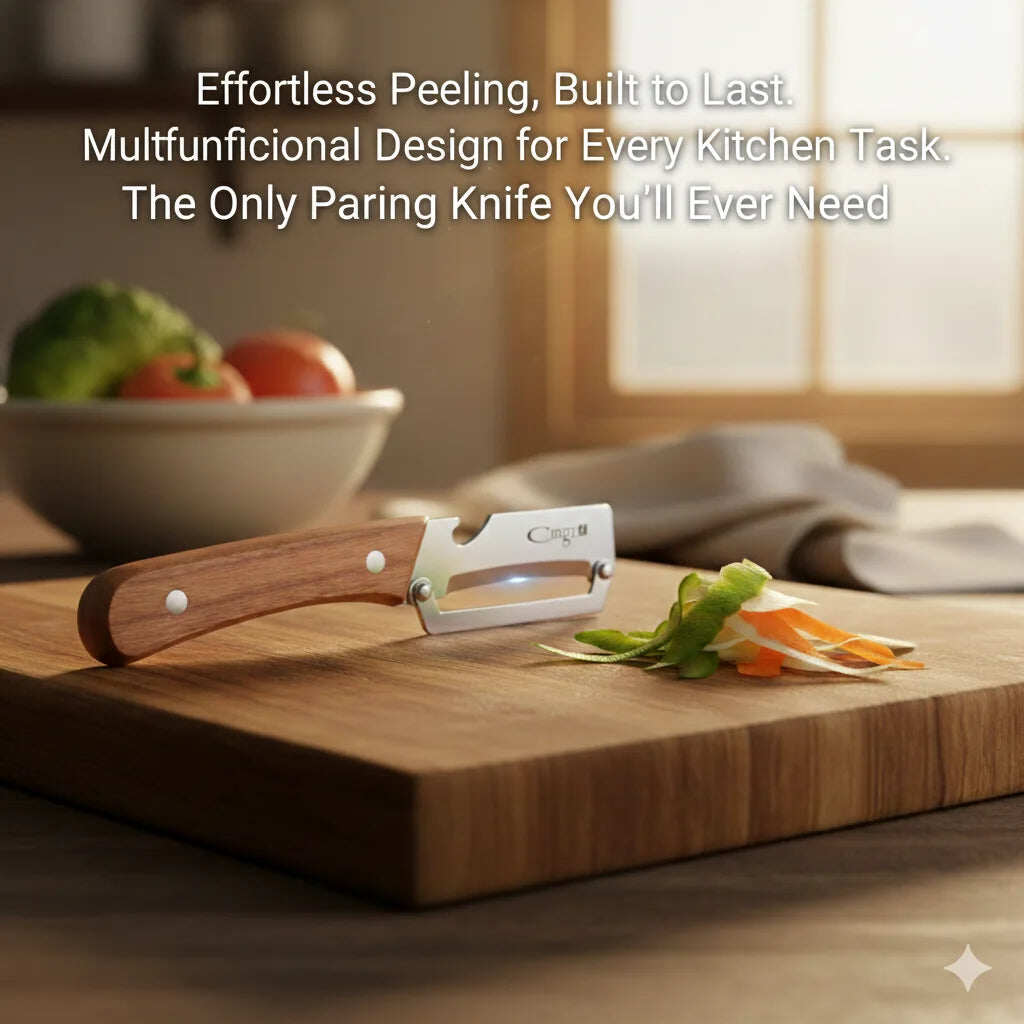 Stainless Peeler | High-Grade Durability | Clean, Precision Peeling + Bottle Opener
