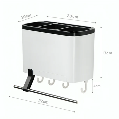 Multi-Purpose Space-Saver Utensil Storage Rack