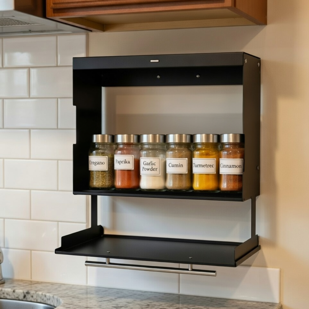 Magnetic Flip-Top Double Layer Cabinet Storage Organizer