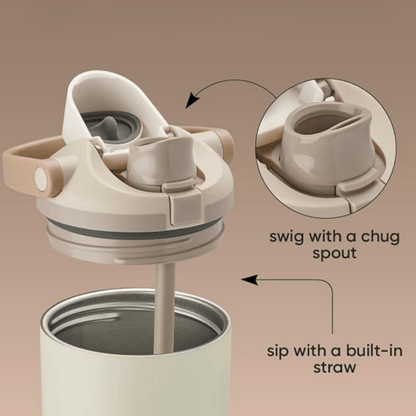 Stainless Steel Insulated Bottle with Secure Lock Lid and Straw(1200ml)