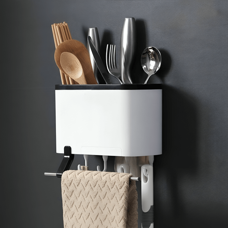 Multi-Purpose Space-Saver Utensil Storage Rack
