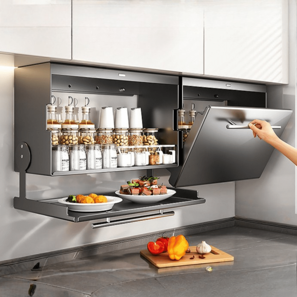 Magnetic Flip-Top Double Layer Cabinet Storage Organizer