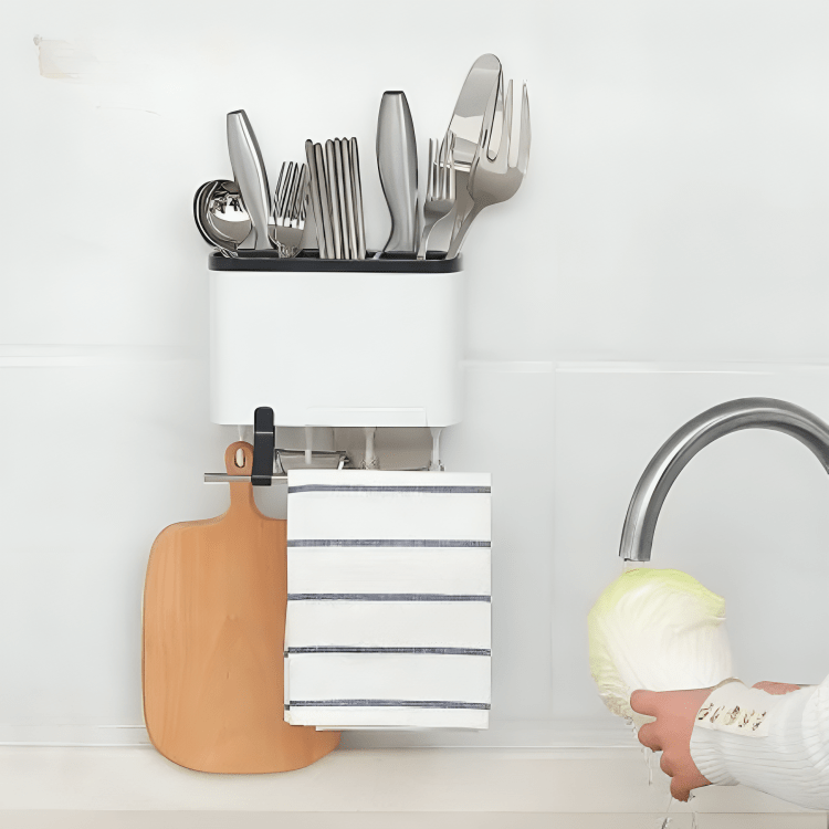 Multi-Purpose Space-Saver Utensil Storage Rack
