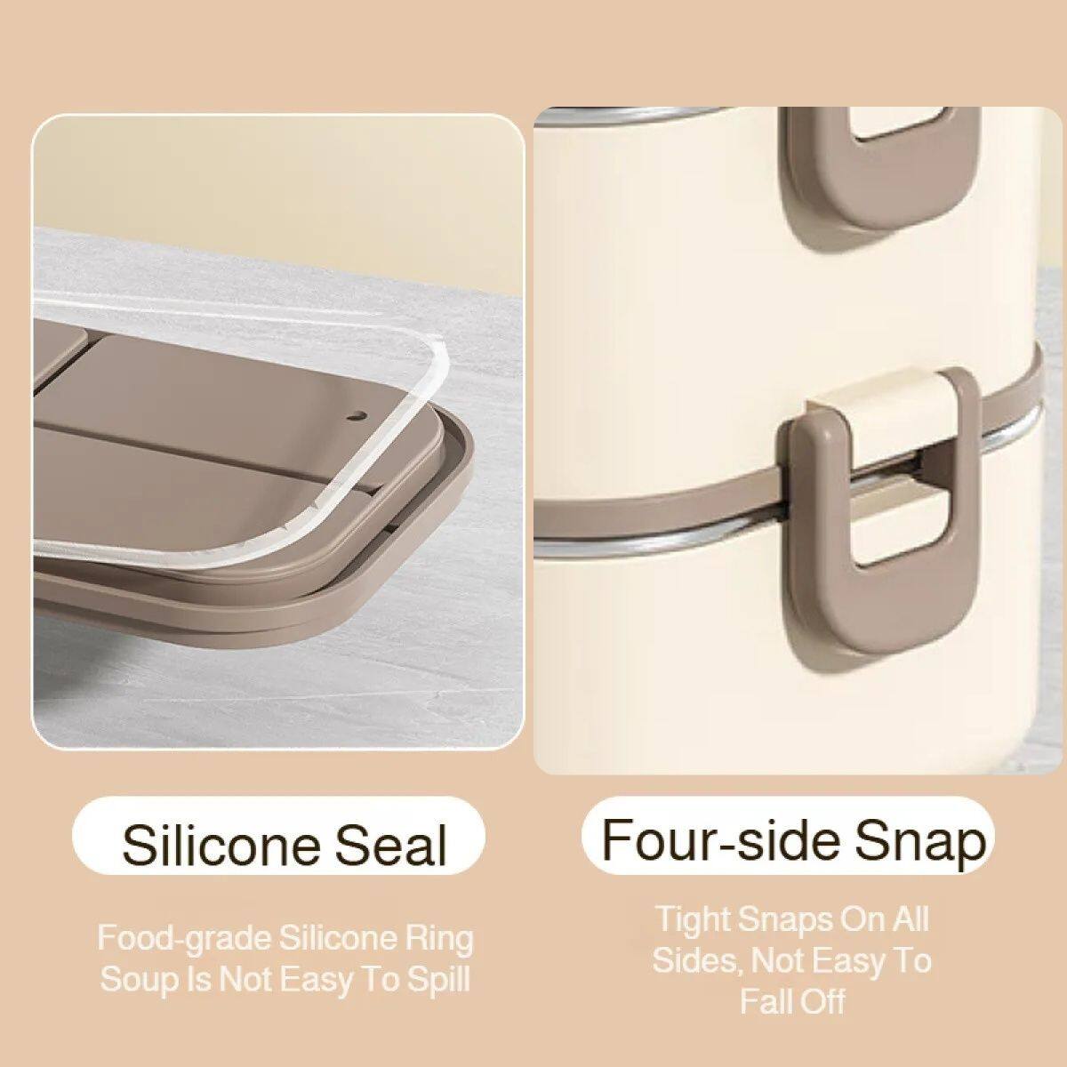 Multi-Layer Stainless Steel Multi-Compartment Insulated Lunch Box