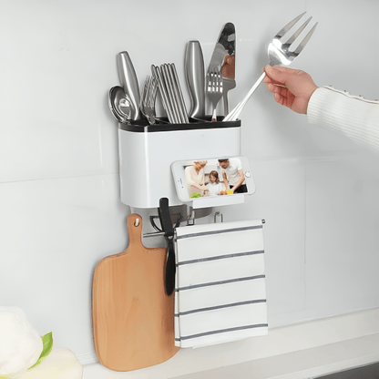 Multi-Purpose Space-Saver Utensil Storage Rack